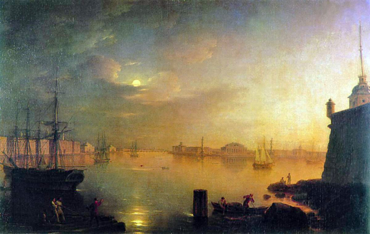 moonlit night in saint petersburg